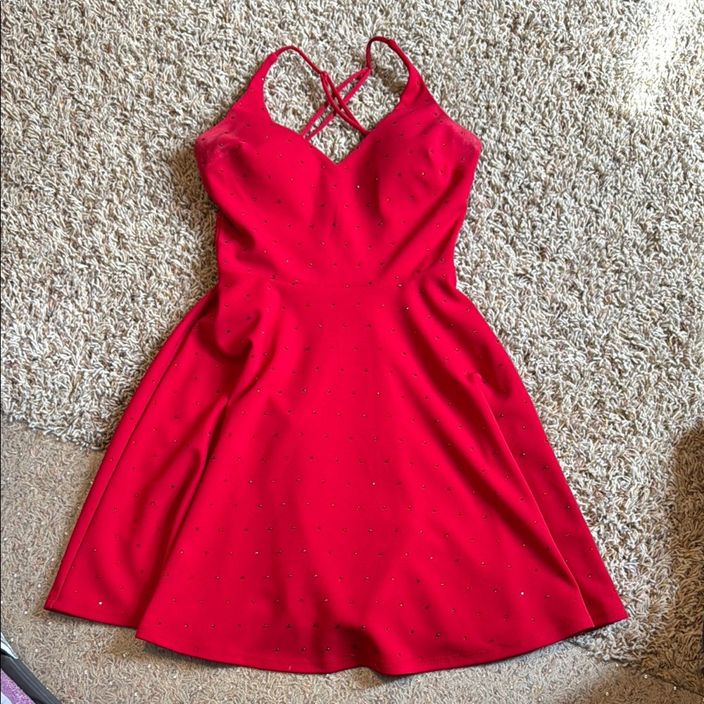 City Studio Red Midi Dress